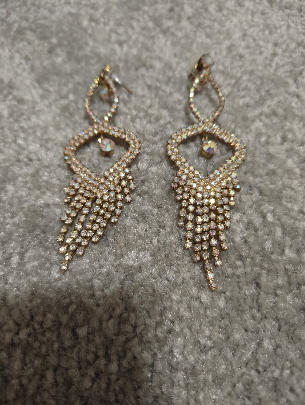 Gold-Tone Crystal Fringe Drop Earrings - Sparkling Gold